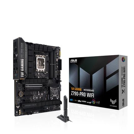 ASUS TUF GAMING Z790-PRO WIFI (Intel 14th, 13th & 12th Gen) LGA 1700 ATX motherboard, 16+1+1 power stages, PCIe 5.0, DDR5, 4xM.2 slots, WiFi 6E, front USB 20Gbps, PD 3.0, Thunderbolt 4 header