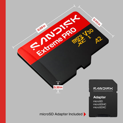 SanDisk Extreme PRO 64GB microSDXC UHS-I U3 V30 A2 90MB/s Write Memory Card