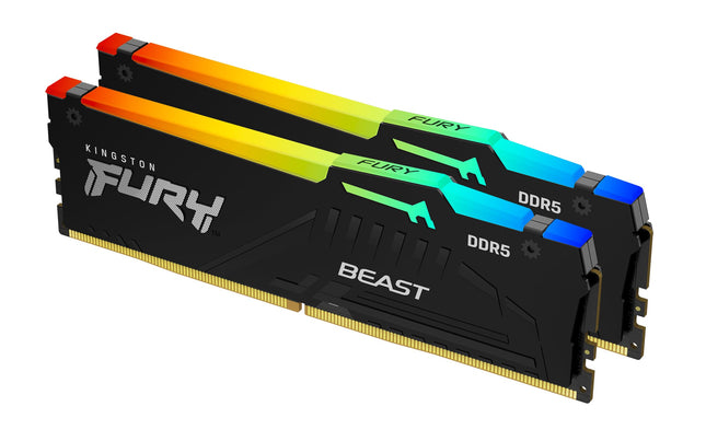 Kingston FURY Beast RGB 32GB 2 x 16GB DDR5 6000MHz CL36 UDIMM Desktop RAM
