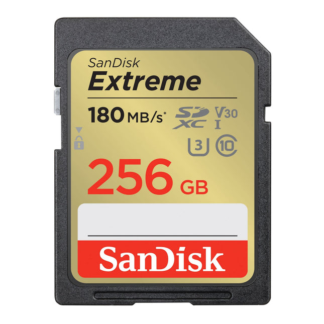 SanDisk Extreme 256GB SDXC UHS-I Class 10 U3 V30 130MB/s Write Memory Card