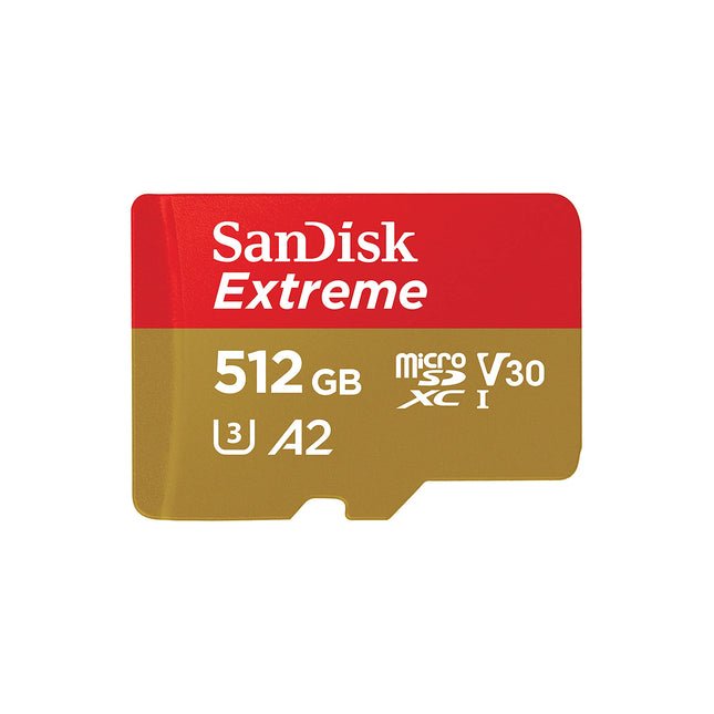 SanDisk Extreme 512GB microSDXC Card 190MB/s U3 V30 A2 with SD Adapter
