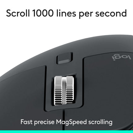 Logitech MX Master 3S Wireless Computer Mouse 8000 DPI Graphite Bluetooth