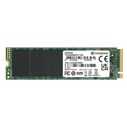 Transcend MTE110S 256GB M.2 2280 NVMe SSD, PCIe 3.0 x4, Internal SSD Drive