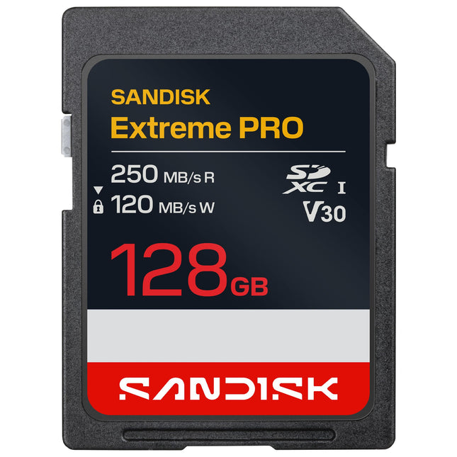 SanDisk Extreme PRO 128GB SDXC UHS-I U3 V30 Up to 250MB/s Read Memory Card