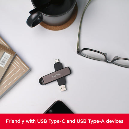 SanDisk Extreme PRO 512GB Dual USB-C USB-A Flash Drive 1000MB/s Read Speed