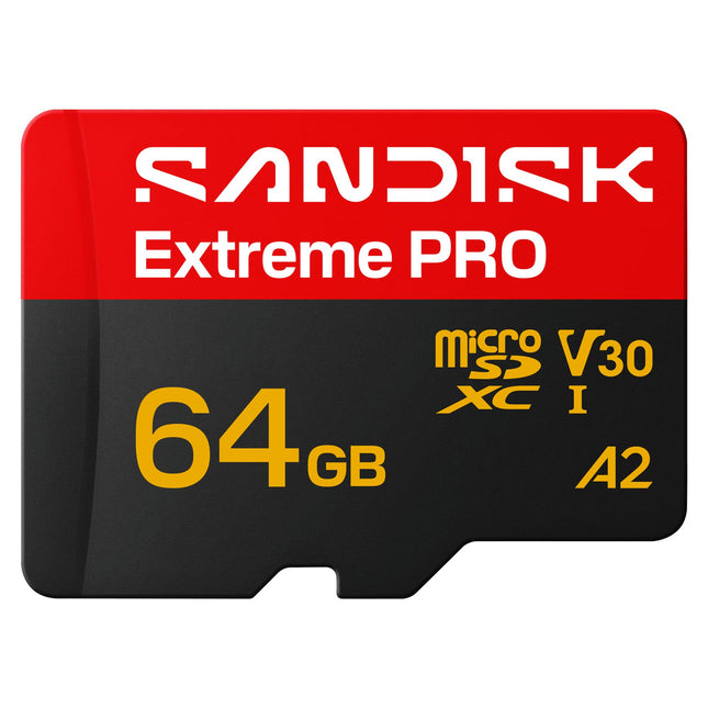 SanDisk Extreme PRO 64GB microSDXC UHS-I U3 V30 A2 90MB/s Write Memory Card