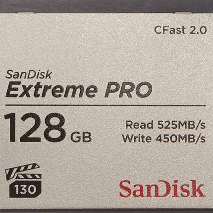 SanDisk Extreme PRO 128GB CFast 2.0 450MB/s Write Memory Card Black/Silver
