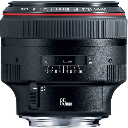 Canon EF 85mm F1.2L II USM Full Frame Portrait Prime Lens Black 1056B005