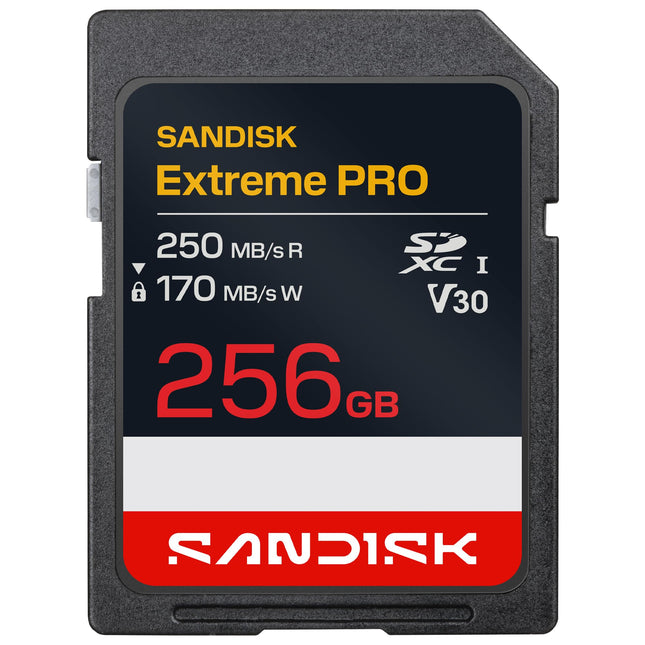 SanDisk Extreme PRO 256GB SDXC UHS-I U3 V30 Up to 250MB/s Read Memory Card