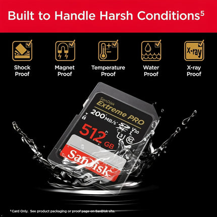 SanDisk Extreme PRO 512GB SDXC UHS-I U3 V30 Up to 200MB/s Read Memory Card