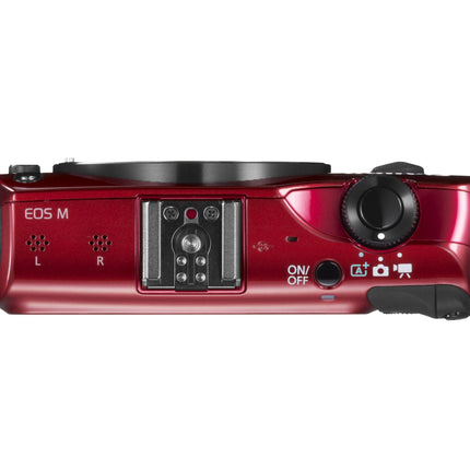 Canon EOS M 18MP APS-C Mirrorless Camera EF-M 18-55mm IS STM Kit Red 90EX
