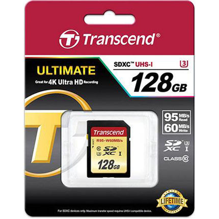 Transcend Ultimate 128GB SDXC UHS-I Class 10 U3 60MB/s Write Memory Card