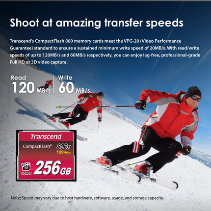Transcend CompactFlash 800 256GB CompactFlash UDMA 7 Memory Card Black