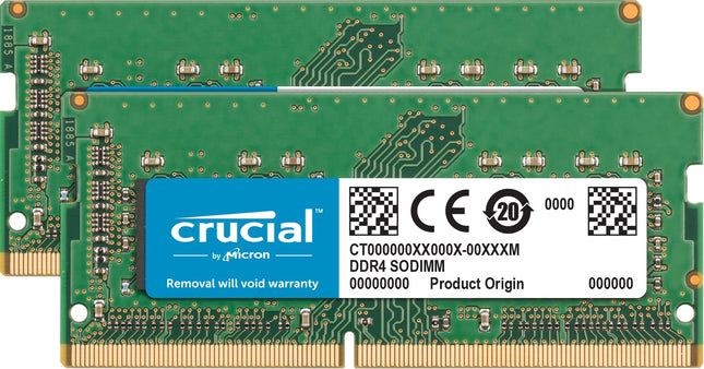 Crucial 64GB 2 x 32GB DDR4 2666MHz CL19 SO-DIMM Laptop RAM Memory Module