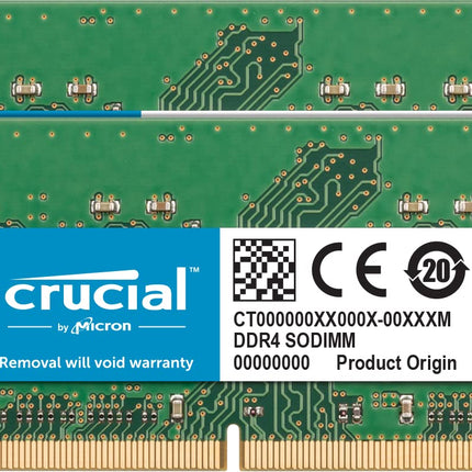 Crucial 64GB 2 x 32GB DDR4 2666MHz CL19 SO-DIMM Laptop RAM Memory Module