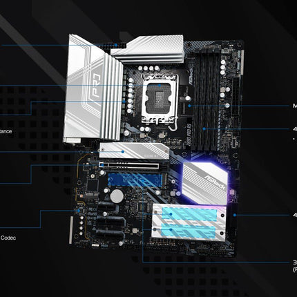ASRock Z890 Pro RS Z890 LGA 1851 ATX DDR5 PCIe 5.0 Desktop Motherboard