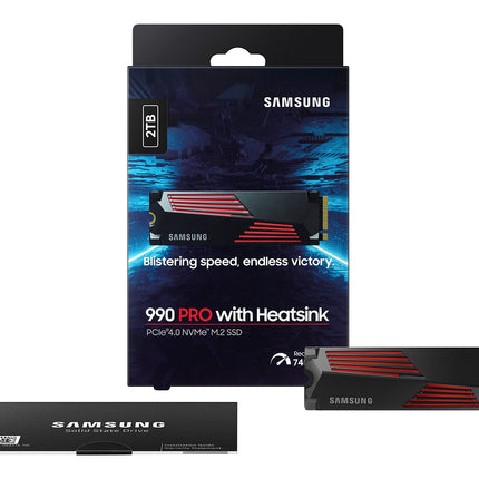 Samsung 990 PRO 2TB M.2 2280 NVMe SSD, PCIe 4.0 x4, PS5 SSD with Heatsink