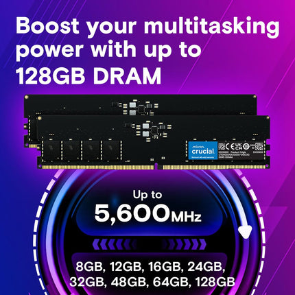 Crucial 8GB DDR5 5600MHz CL46 Desktop UDIMM Computer Memory Module RAM