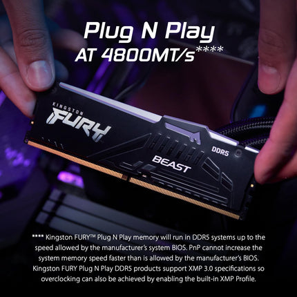 Kingston FURY Beast RGB 32GB 2 x 16GB DDR5 6000MHz CL36 UDIMM Desktop RAM