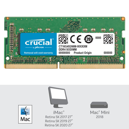 Crucial 16GB 1 x 16GB DDR4 2666MHz CL19 SO-DIMM Laptop RAM Memory Module