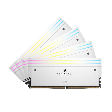 CORSAIR DOMINATOR TITANIUM RGB DDR5 RAM 64GB (4x16GB) DDR5 Up to 6000MHz CL36 Intel XMP iCUE Compatible Computer Memory - White (CMP64GX5M4B6000C36W)