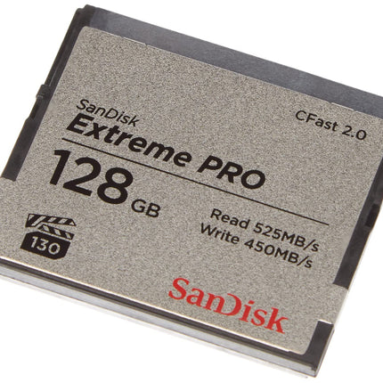 SanDisk Extreme PRO 128GB CFast 2.0 450MB/s Write Memory Card Black/Silver