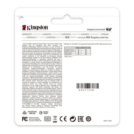 Kingston DataTraveler 70 128GB USB-C USB 3.2 Gen 1 USB Flash Drive Black
