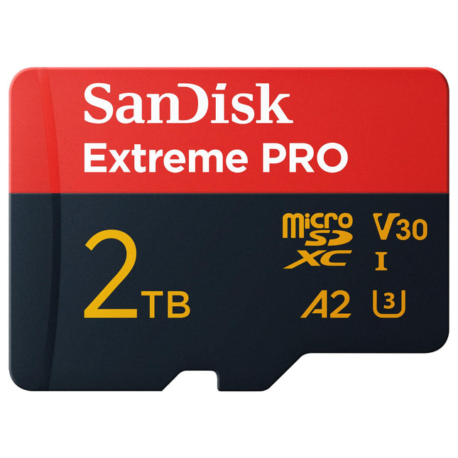 SanDisk Extreme PRO 2TB microSDXC UHS-I U3 V30 A2 150MB/s Write Memory Card