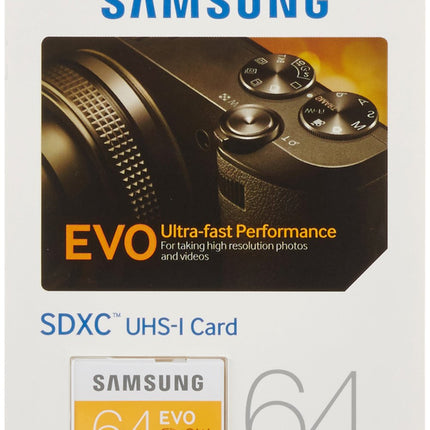 Samsung EVO 64GB SDXC UHS-I U1 Class 10 Up to 48MB/s Read SD Memory Card