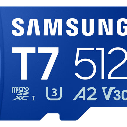 Samsung T7 512GB Blue microSDXC Memory Card UHS-I U3 V30 A2 up to 170MB/s
