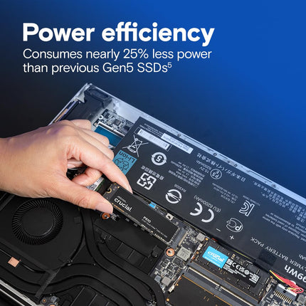 Crucial P510 2TB M.2 2280 NVMe SSD PCIe 5.0 x4, Up to 11000 MB/s Drive