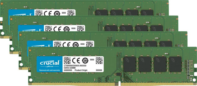 Crucial 32GB 4 x 8GB DDR4 2133MHz CL15 UDIMM Desktop RAM Memory Module