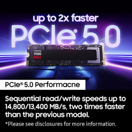 Samsung 9100 PRO 8TB M.2 2280 NVMe SSD, PCIe 5.0 x4, Internal SSD Drive