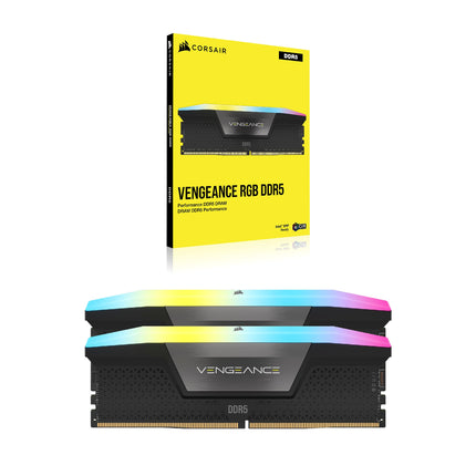 CORSAIR VENGEANCE RGB DDR5 RAM 32GB (2x16GB) Up to 6600MHz CL38 Intel XMP iCUE Compatible Computer Memory - Black (CMH32GX5M2B6600C38)