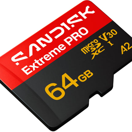 SanDisk Extreme PRO 64GB microSDXC UHS-I U3 V30 A2 90MB/s Write Memory Card