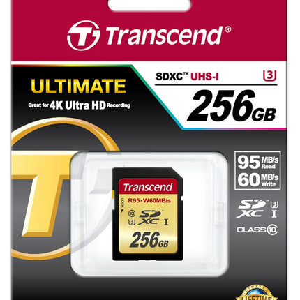 Transcend Ultimate 256GB SDXC UHS-I Class 10 U3 60MB/s Write Memory Card
