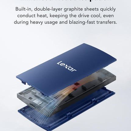 Lexar ES3 Portable SSD 1TB USB-C External Solid State Drive Up to 1050MB/s