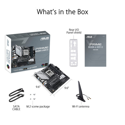 ASUS PRIME B650M-A WiFi II B650 AM5 Micro-ATX DDR5 Desktop Motherboard