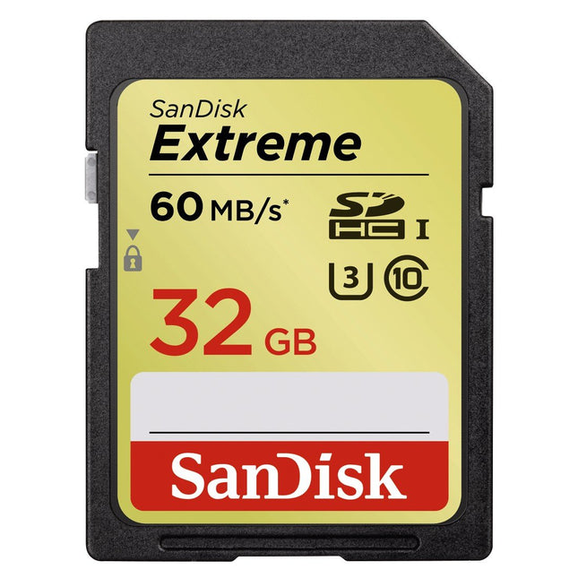 SanDisk Extreme 32GB SDHC UHS-I Class 10 U3 Up to 60MB/s Read Memory Card