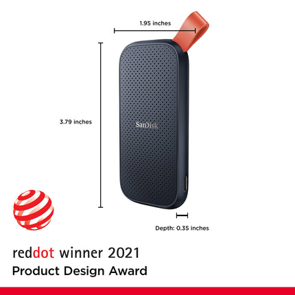 SanDisk Portable SSD 1TB USB-C External Solid State Drive 800MB/s Black