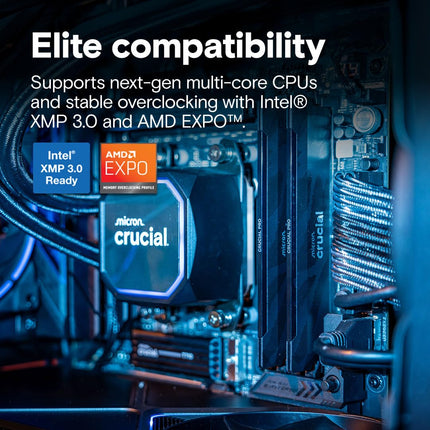 Crucial Pro 32GB 2 x 16GB DDR5 6400MHz CL32 UDIMM Desktop RAM Computer RAM