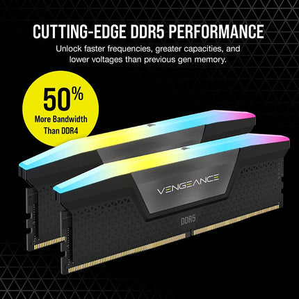 Corsair Vengeance RGB 32GB 2 x 16GB DDR5 6400MHz CL36 UDIMM Desktop RAM