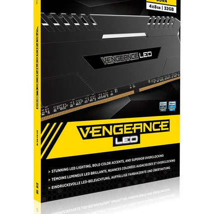 Corsair Vengeance LED 32GB 4 x 8GB DDR4 3600MHz CL18 UDIMM Desktop RAM