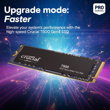 Crucial T500 1TB M.2 2280 NVMe SSD PCIe 4.0 x4, Up to 7300 MB/s Storage