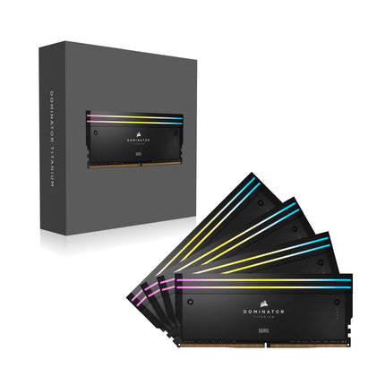 CORSAIR DOMINATOR TITANIUM RGB DDR5 RAM 96GB (4x24GB) DDR5 Up to 6000MHz CL30 Intel XMP iCUE Compatible Computer Memory - Black (CMP96GX5M4B6000C30)