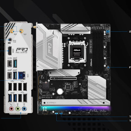 ASRock B850 Pro RS WiFi B850 AM5 ATX DDR5 PCIe 5.0 Desktop Motherboard