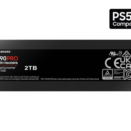 Samsung 990 PRO 2TB M.2 2280 NVMe SSD, PCIe 4.0 x4, PS5 SSD with Heatsink