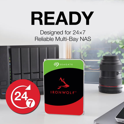 Seagate IronWolf 8TB 3.5-inch SATA NAS HDD, 7200 RPM, 256MB Cache, CMR