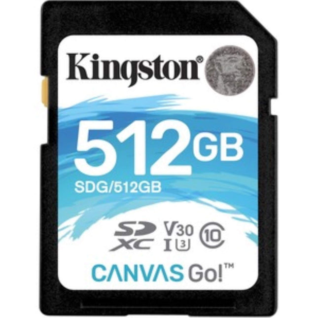Kingston Canvas Go! 512GB SDXC UHS-I U3 V30 Up to 90MB/s Read Memory Card