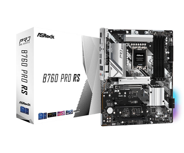 ASRock B760 Pro RS B760 LGA 1700 ATX DDR5 PCIe 5.0 Desktop Motherboard